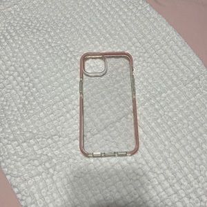 Clear iPhone 13 case with pink border